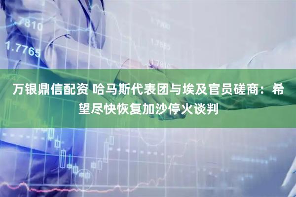 万银鼎信配资 哈马斯代表团与埃及官员磋商：希望尽快恢复加沙停火谈判